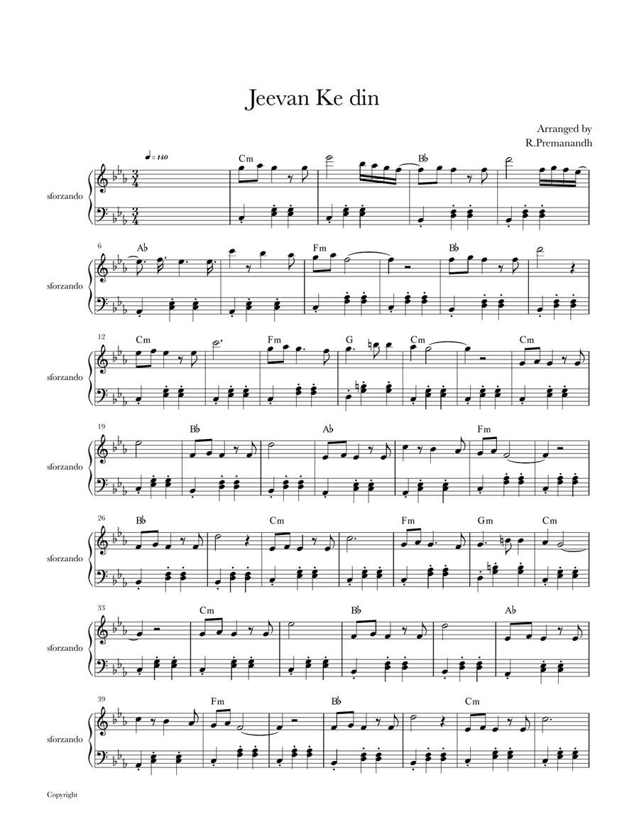 Jeevan ke din Small Ensemble scores gallery preview page 1