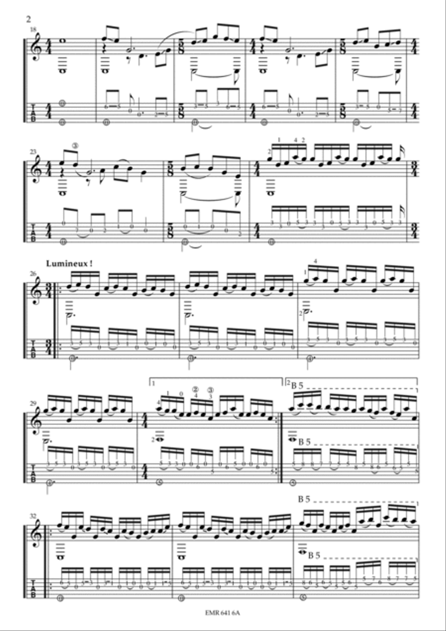 Eclairee par une luciole (avec tablature ) Guitar Tablature scores gallery preview page 3