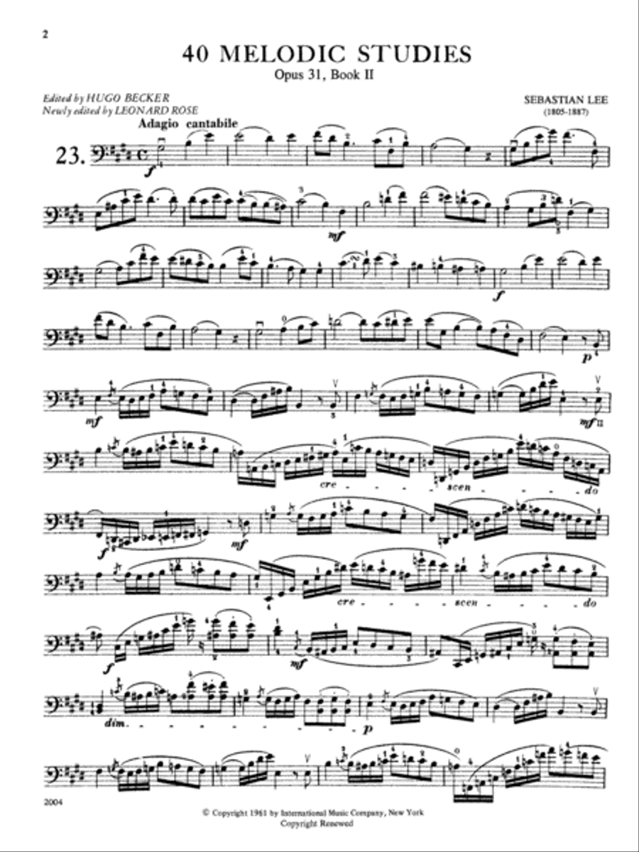40 Melodic Studies, Opus 31: Volume II Cello Solo scores gallery preview page 2