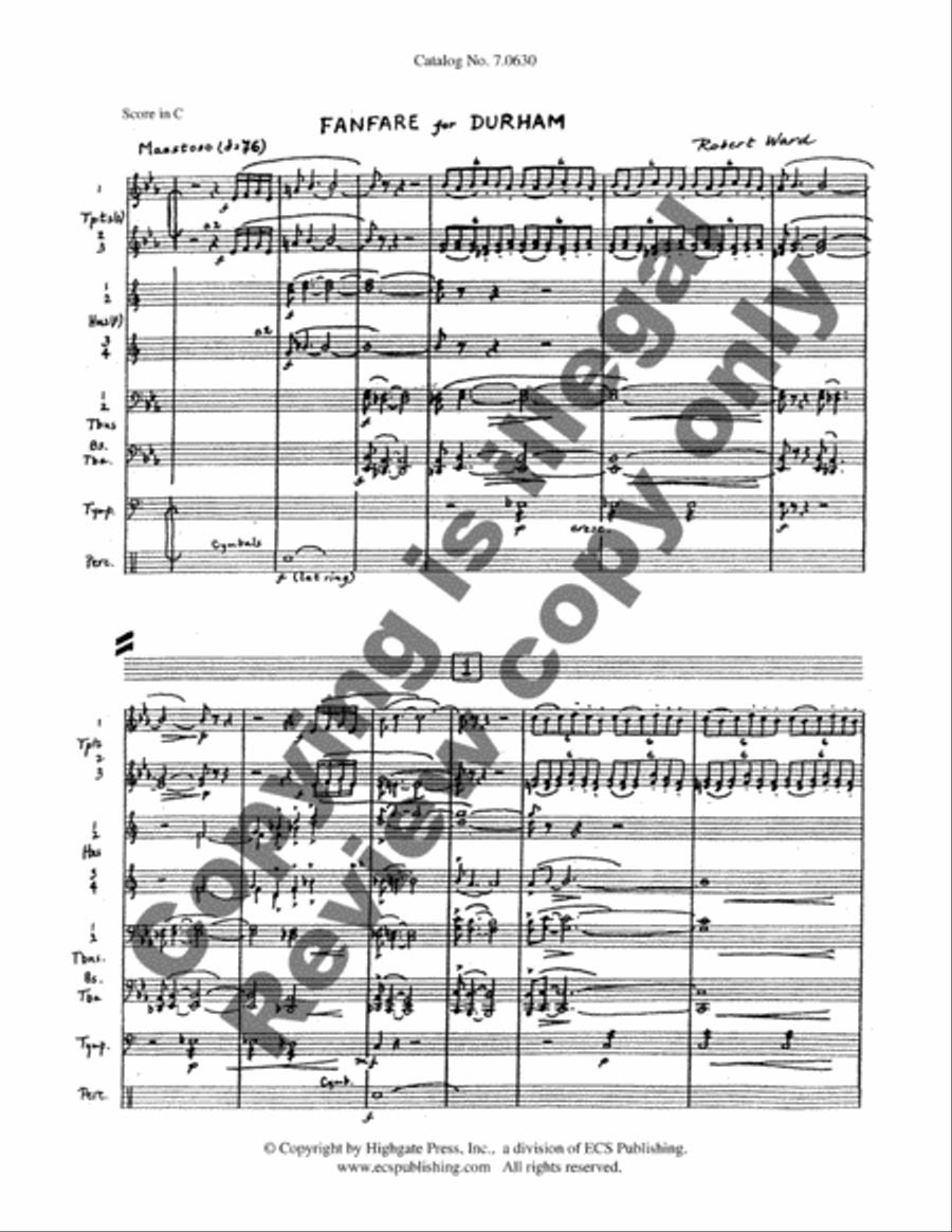 Fanfare for Durham (Short Version) Brass Ensemble scores gallery preview page 3
