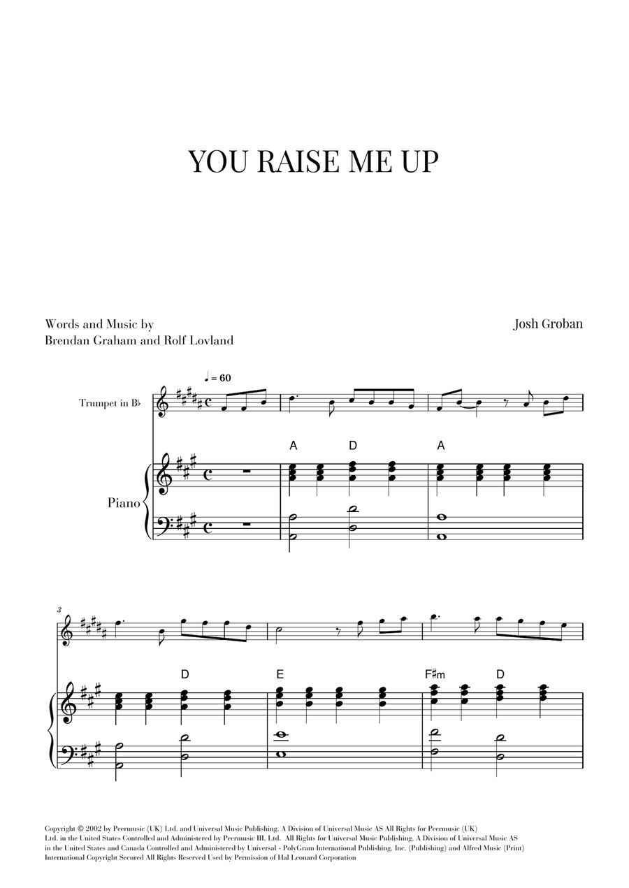 You Raise Me Up Small Ensemble scores gallery preview page 1