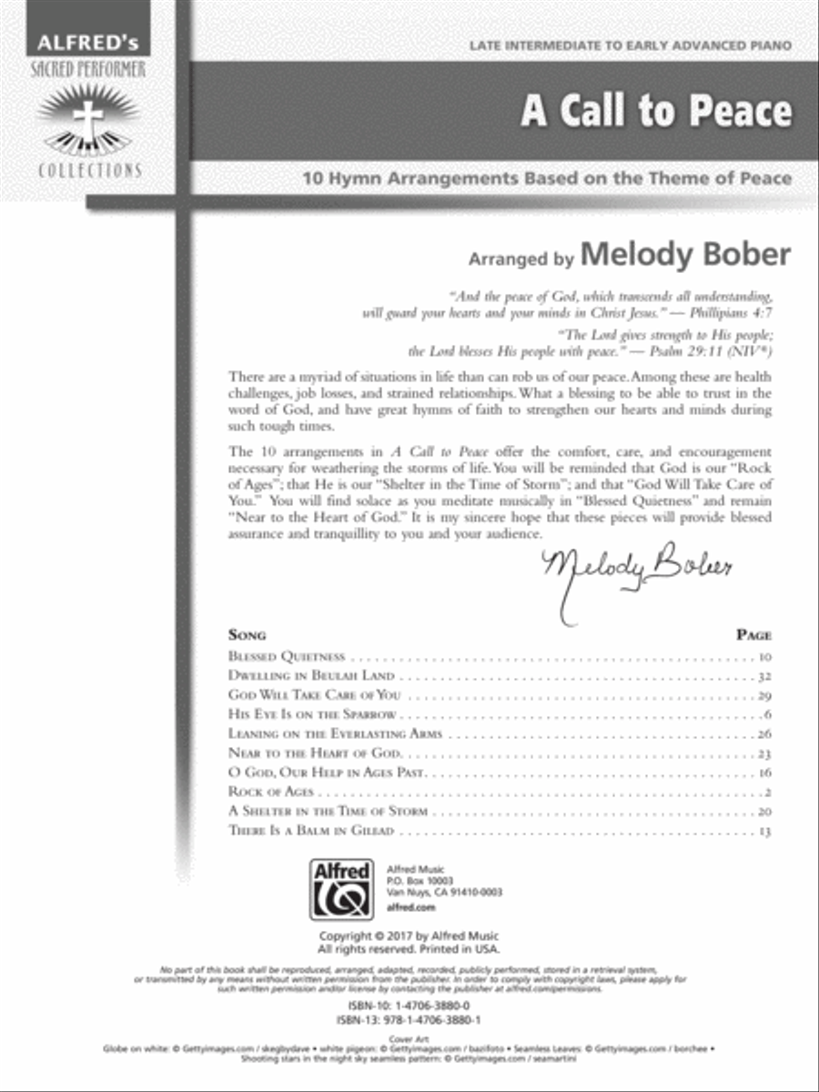 A Call to Peace A Call to Peace Piano Solo scores gallery preview page 2