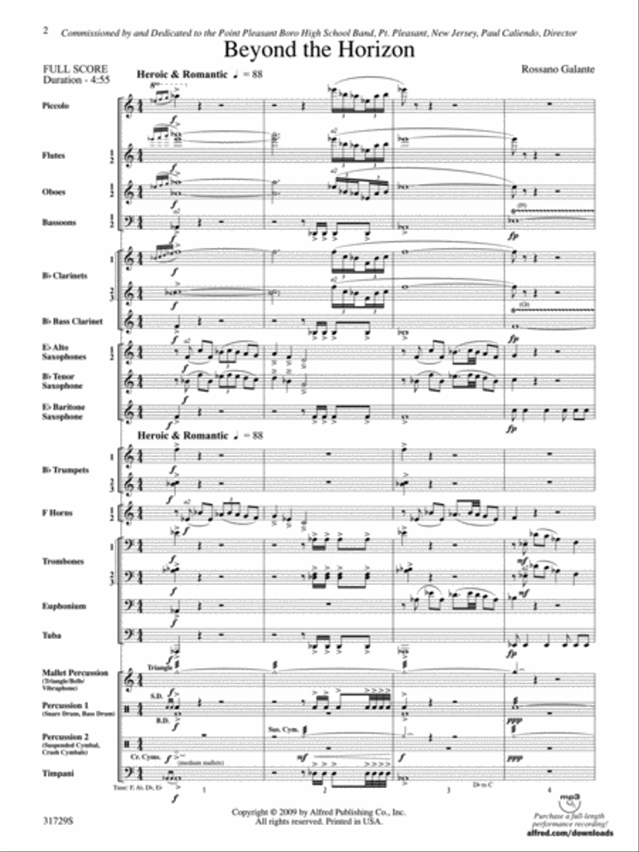 Beyond the Horizon Concert Band scores gallery preview page 2