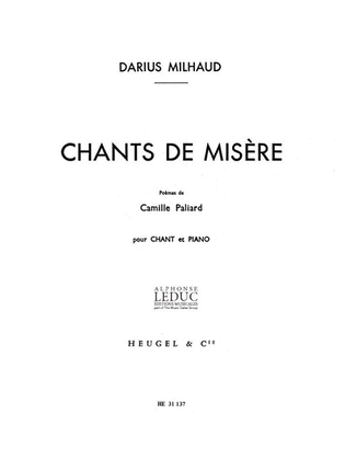 Book cover for Chants De Misere Op.265 (low) (voice & Piano)