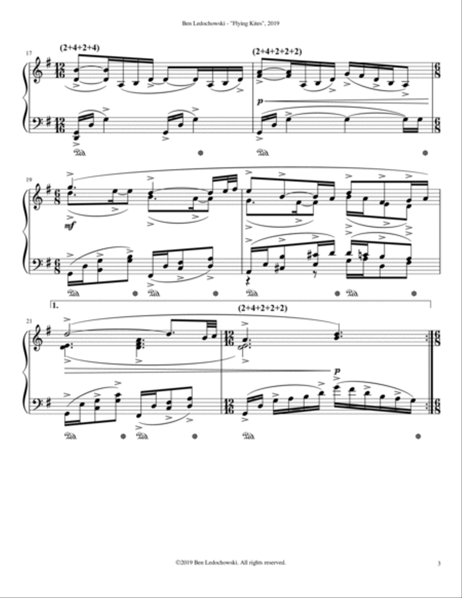 Flying Kites Piano Solo scores gallery preview page 3