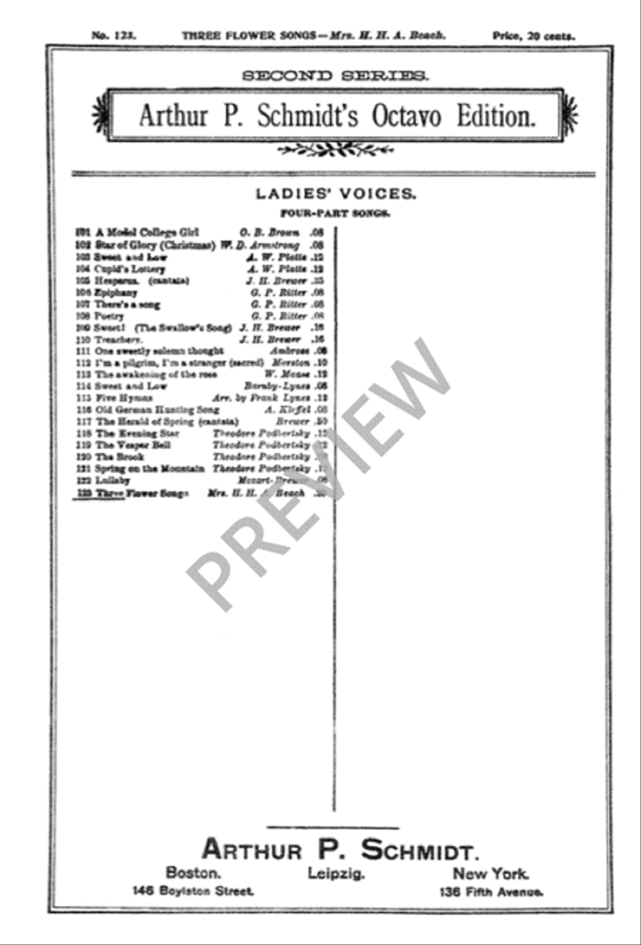 Three Flower Songs SSAA scores gallery preview page 5