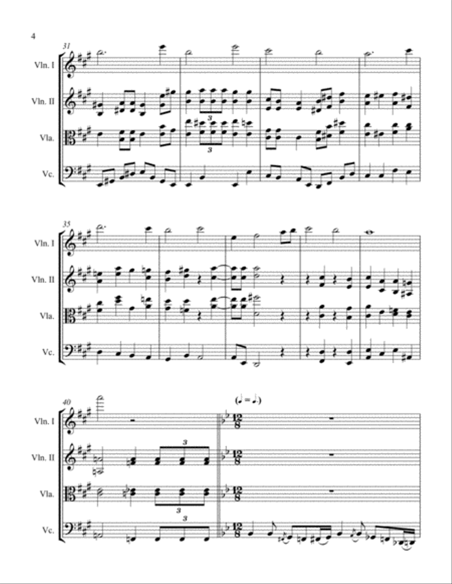 Alas! And Did My Savior Bleed String Quartet scores gallery preview page 4