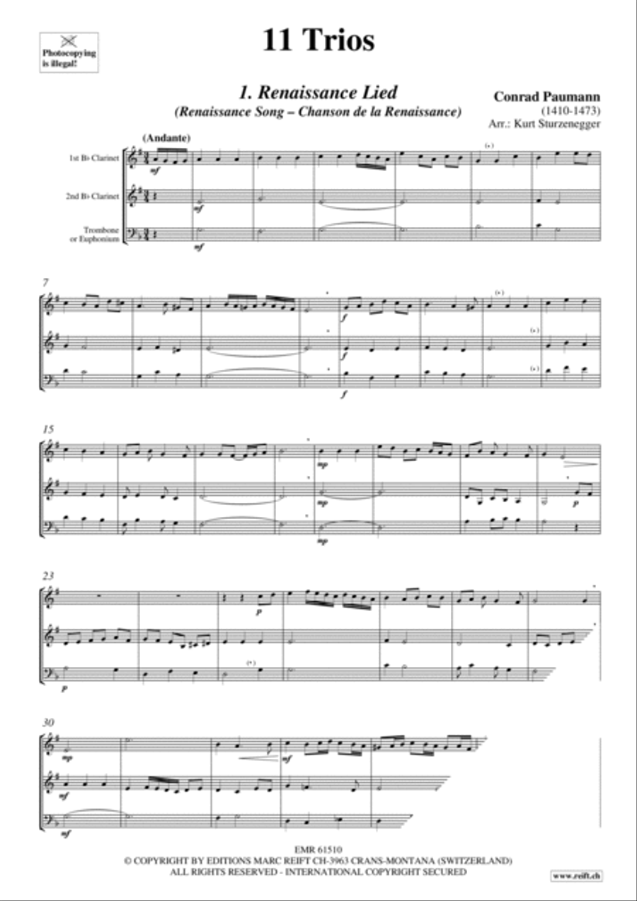 11 Trios Clarinet scores gallery preview page 3