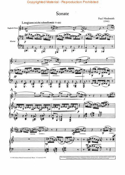 Sonata for English Horn and Piano