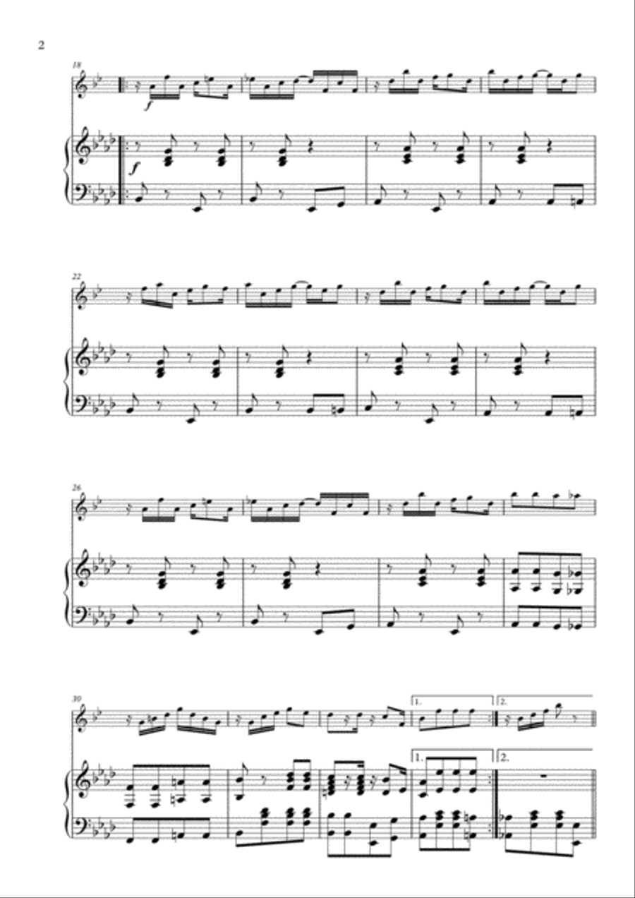 Maple Leaf Rag arranged for Soprano Saxophone and Piano Small Ensemble scores gallery preview page 2