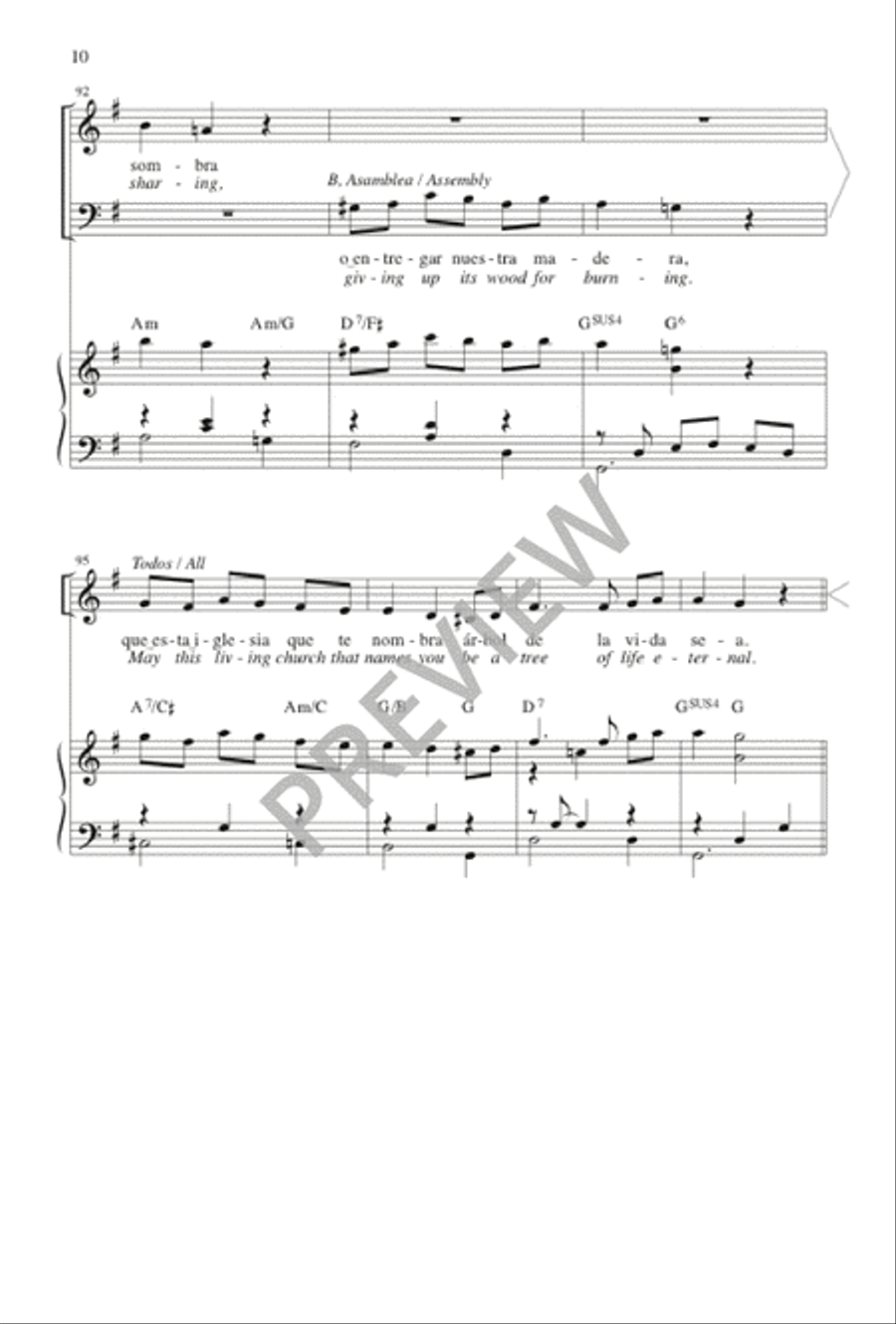 Que Esta Iglesia Sea Un Árbol / May This Church Be Like a Tree 3-Part scores gallery preview page 11