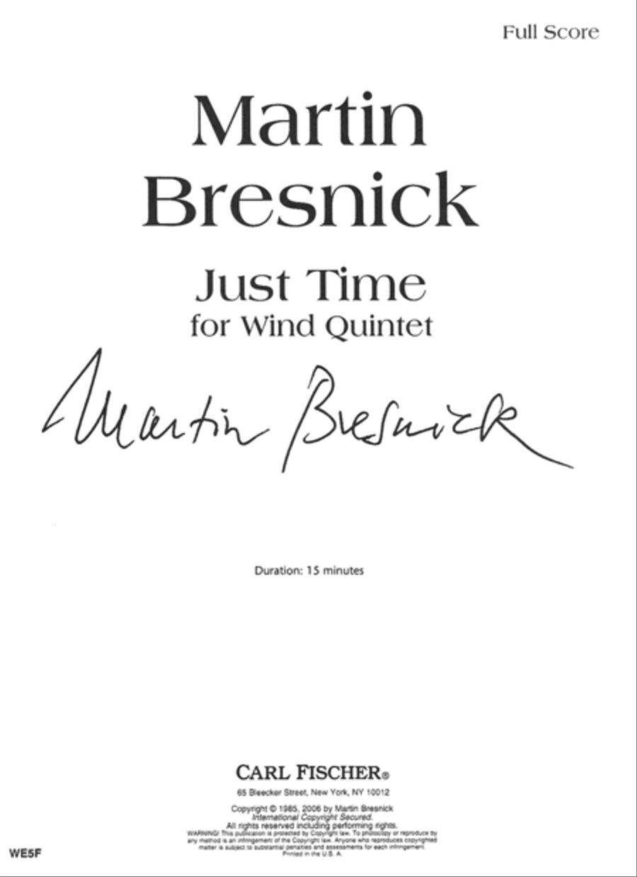 Just Time Woodwind Quintet scores gallery preview page 1