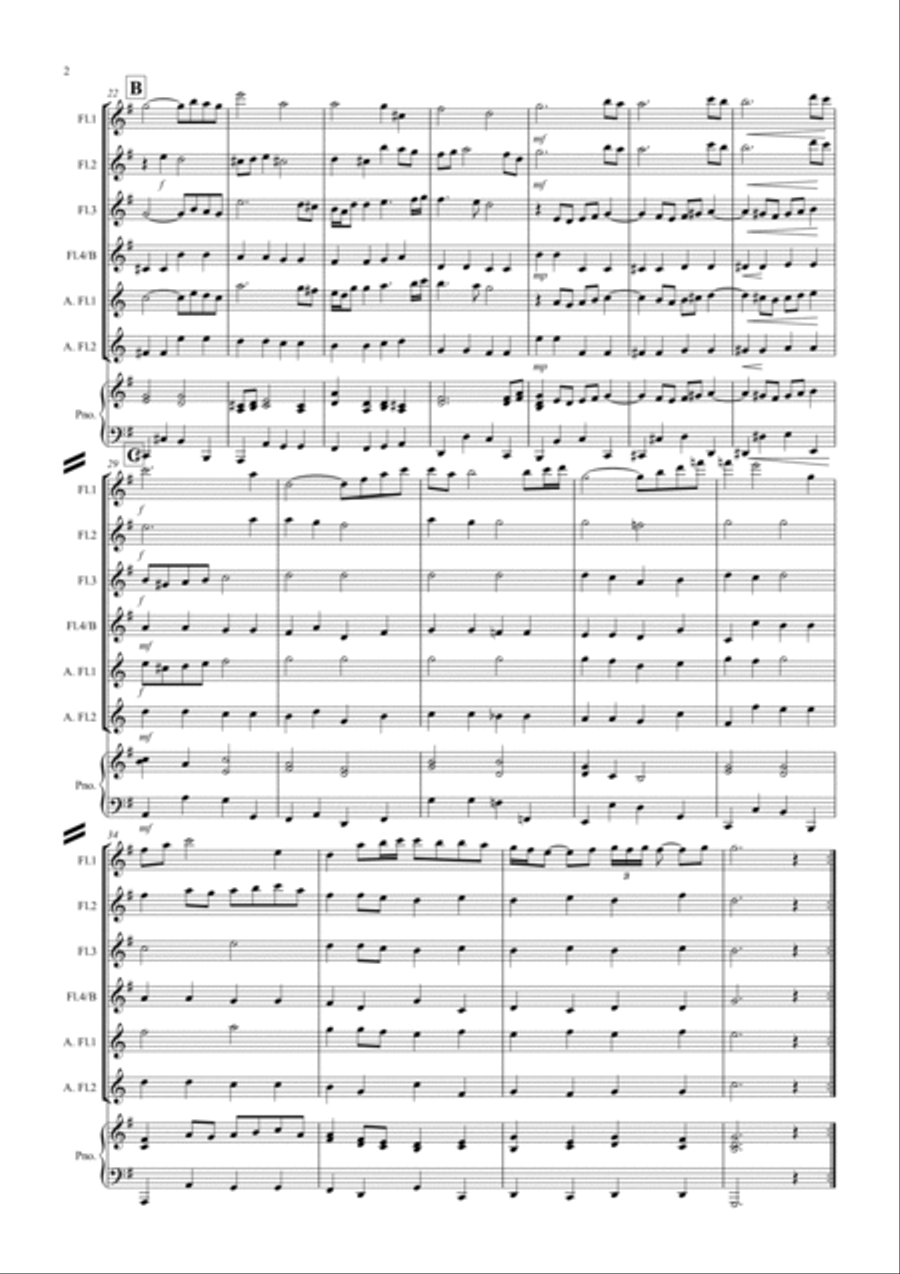 Air on a G String for Flute Quartet Flute Quartet scores gallery preview page 2