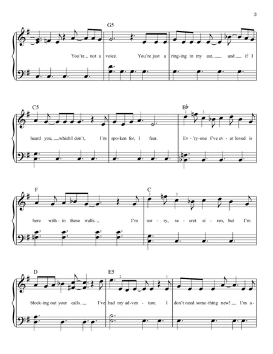 Into The Unknown (from Disney's Frozen 2) Easy Piano scores gallery preview page 3