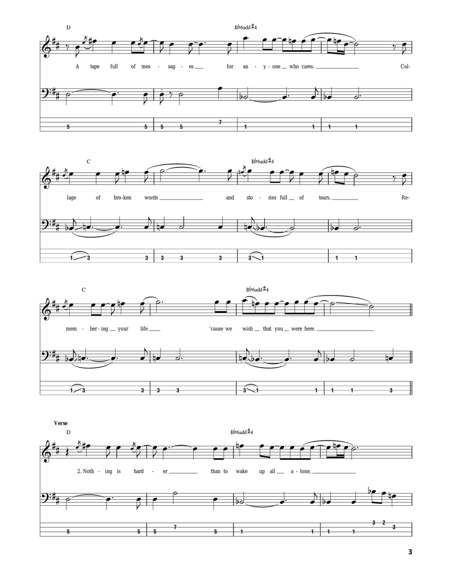 Victim Bass Guitar Tablature scores gallery preview page 3
