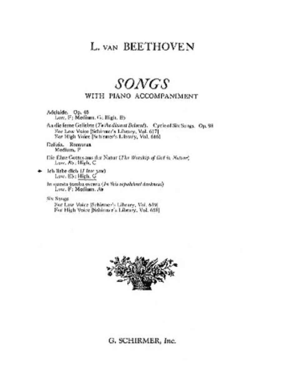 Ich Liebe Dich (I Love You) by Ludwig van Beethoven Voice - Sheet Music