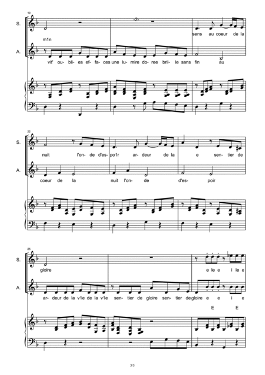 Vois Sur Ton Chemin Voice scores gallery preview page 3