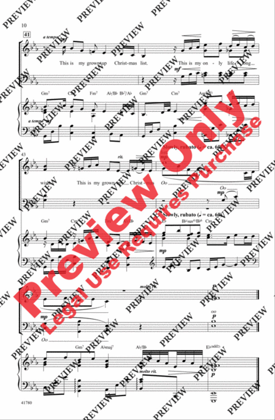 Grown-Up Christmas List 4-Part scores gallery preview page 9