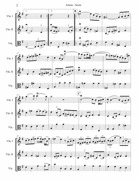 Bach Arioso for 2 Violins and Viola image number null