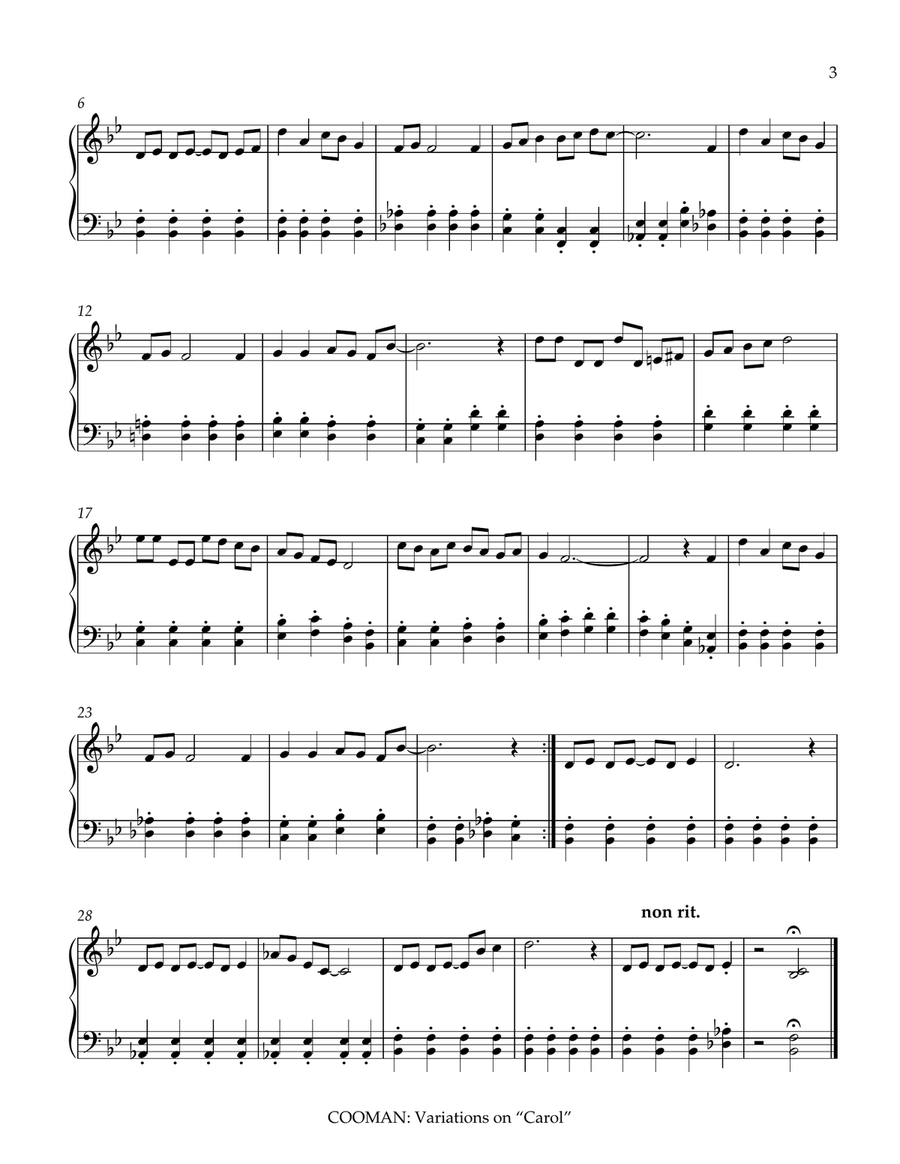 Variations on “Carol” Organ Solo scores gallery preview page 3