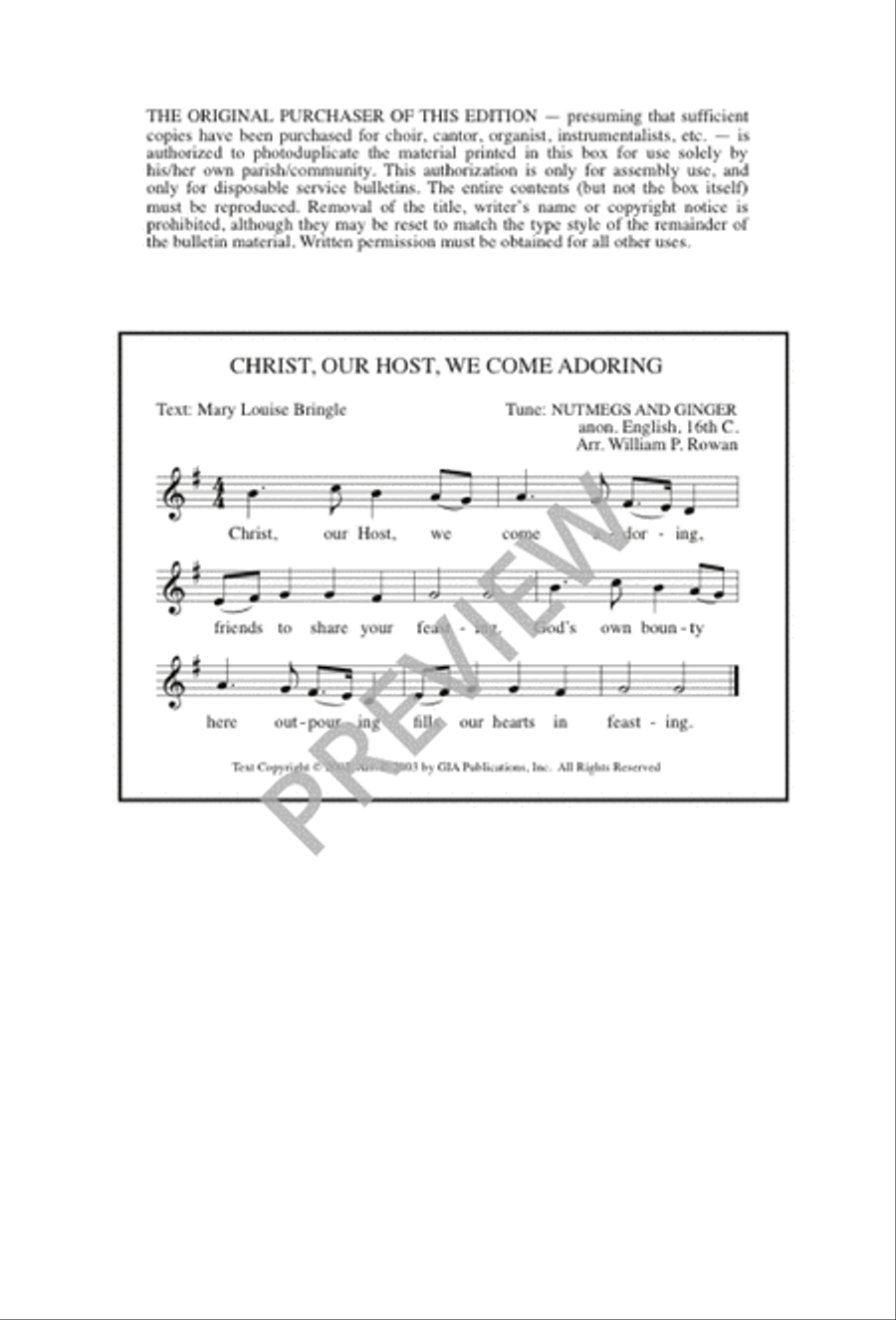 Christ, Our Host, We Come Adoring 4-Part scores gallery preview page 7