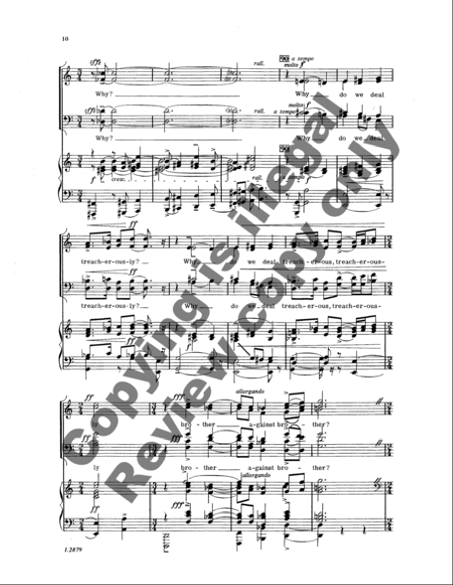 Sacred Service: Why Do We Deal Treacherously? 4-Part scores gallery preview page 13