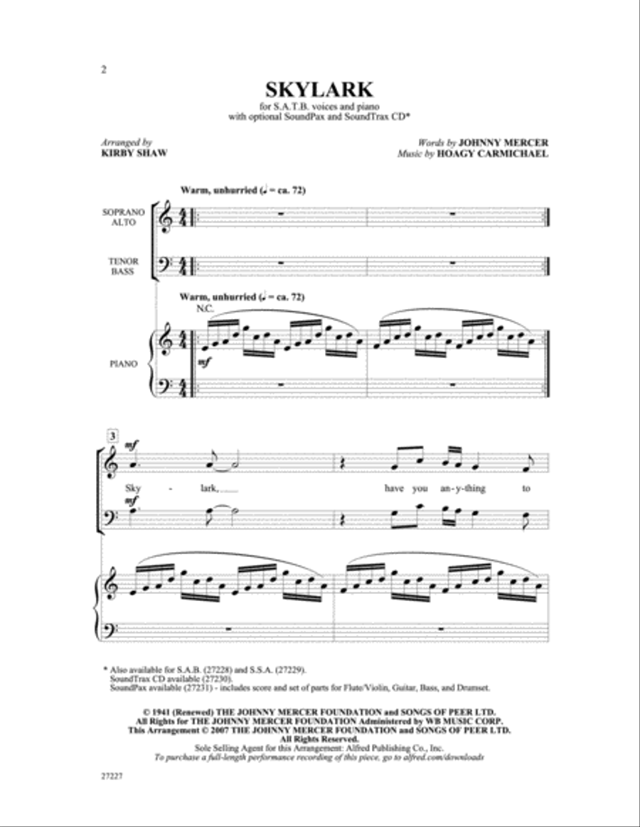 Skylark 4-Part scores gallery preview page 2