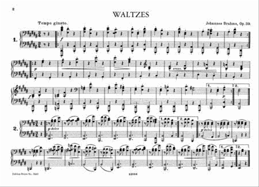 Waltzes, Op. 39 1 Piano, 4-Hands scores gallery preview page 2