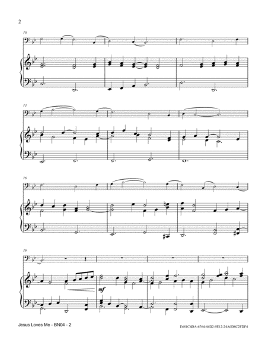 Jesus Loves Me Bassoon scores gallery preview page 2