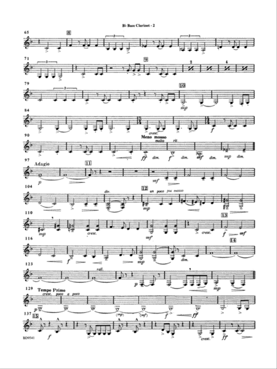 Alvamar Overture: B-flat Bass Clarinet Concert Band scores gallery preview page 2