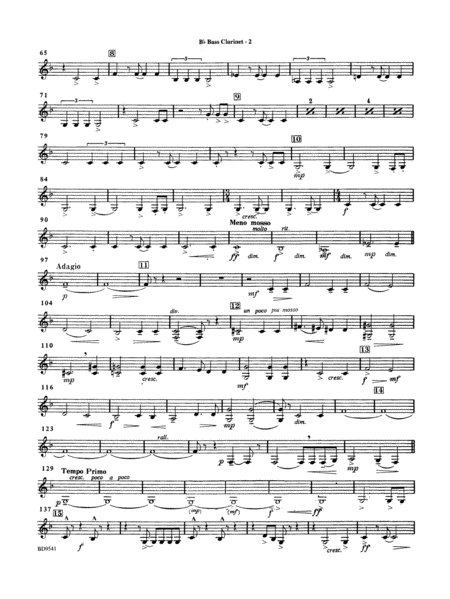 Alvamar Overture: B-flat Bass Clarinet
