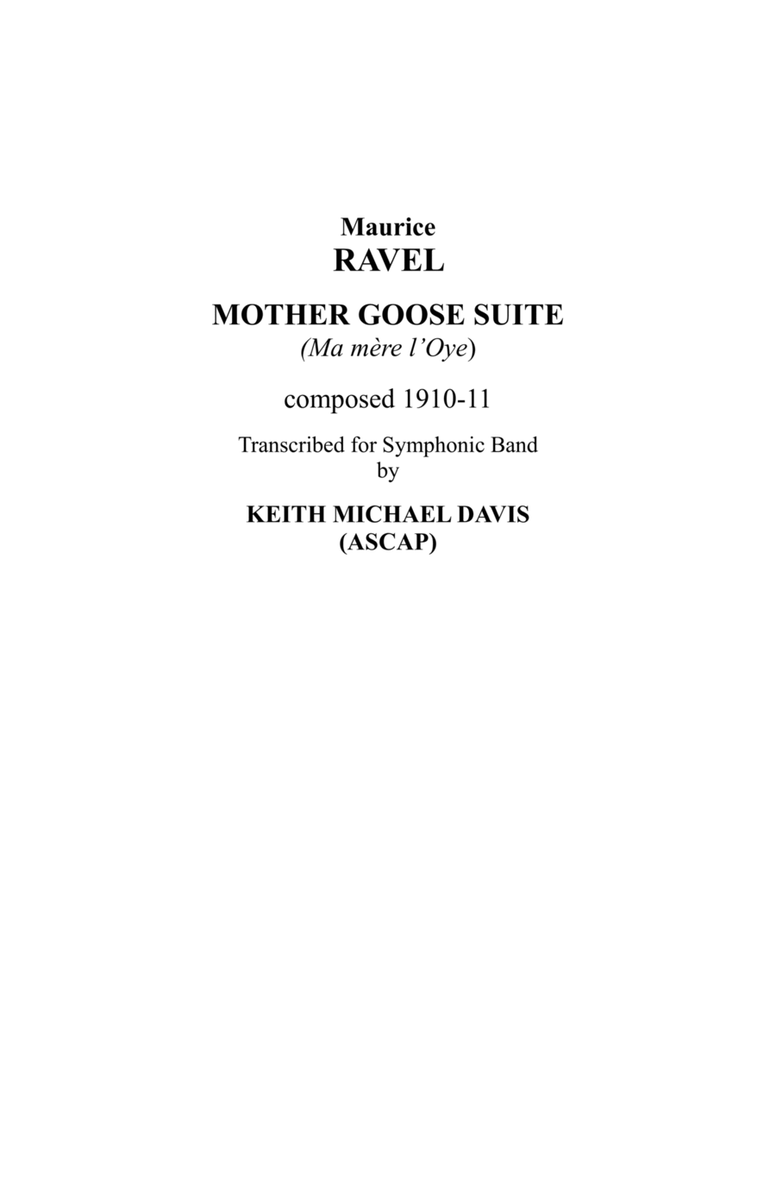 Mother Goose Suite (score only, 11" x 17" format) image number null