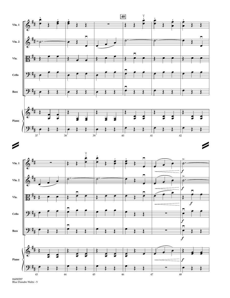 Blue Danube Waltz - Full Score String Orchestra scores gallery preview page 4