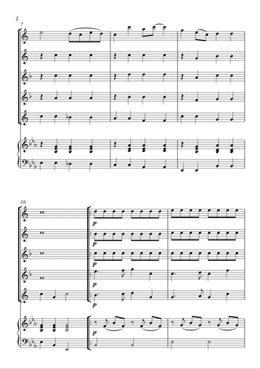 Swanee River (Old Folks at Home) Saxophone Quintet scores gallery preview page 2