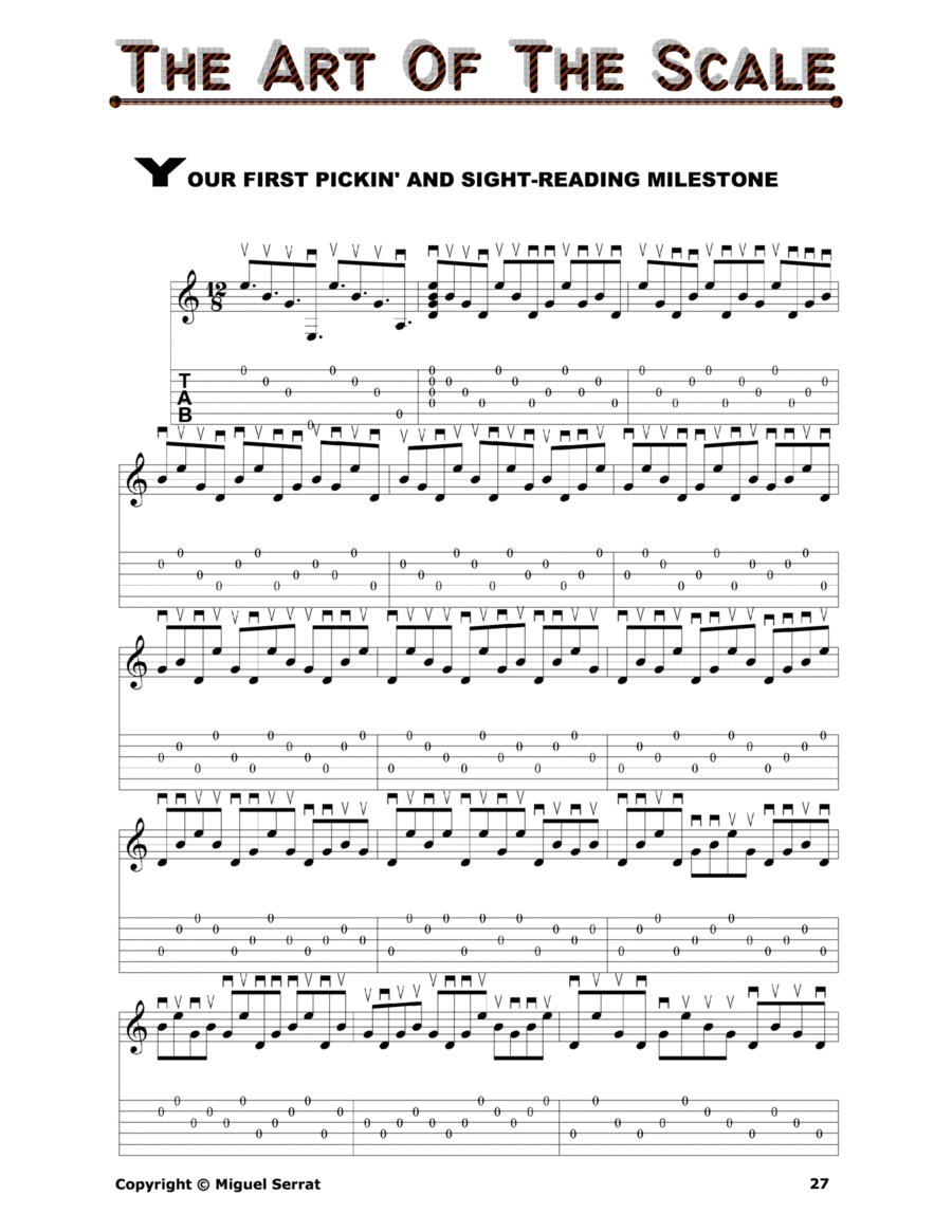 GUITAR PICKIN' AND SIGHT-READING MILESTONE [The Art Of The Major Scale], MS-0000-15 Piano, Vocal, Guitar scores gallery preview page 1
