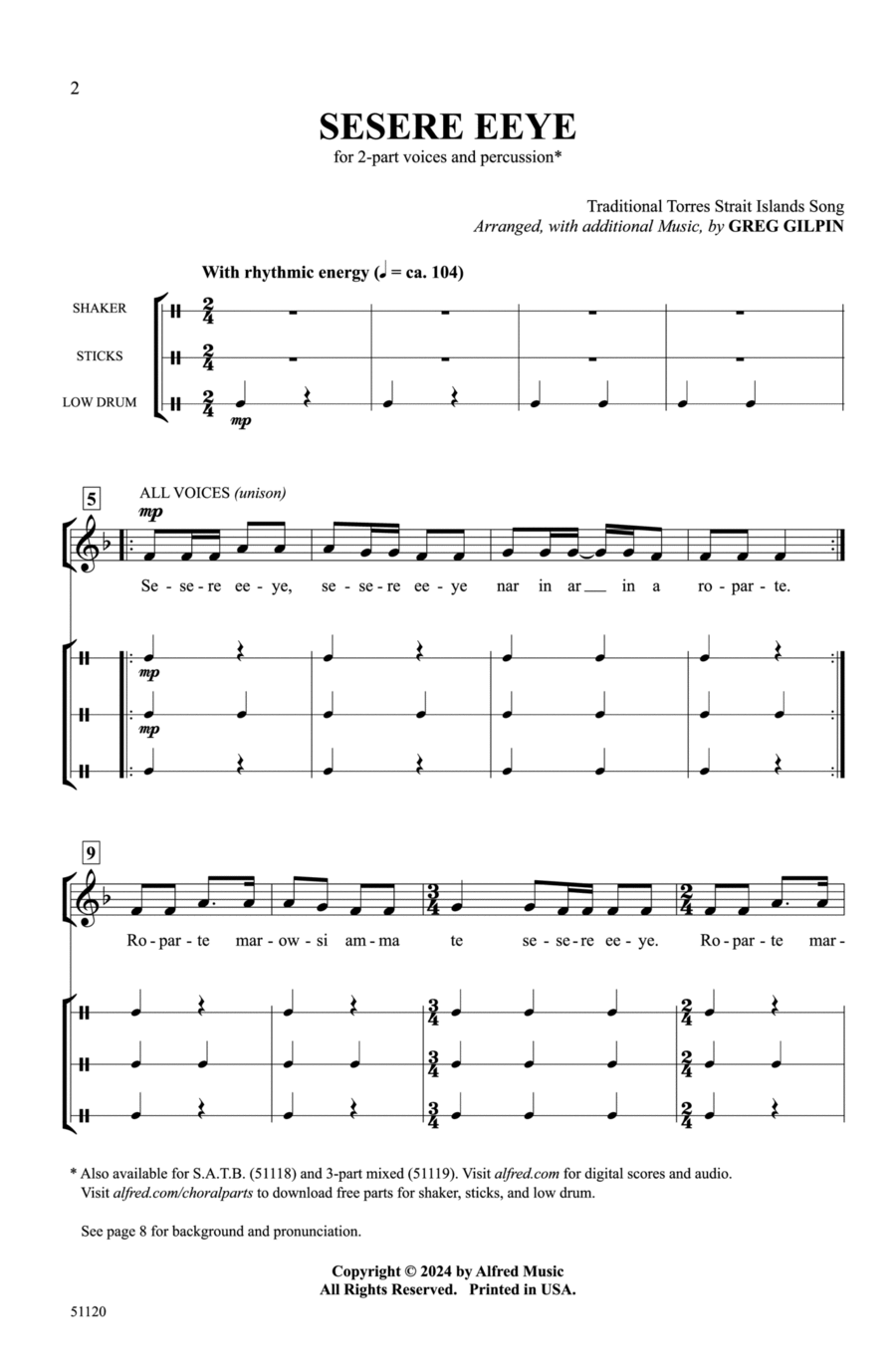 Sesere Eeye Choir scores gallery preview page 1