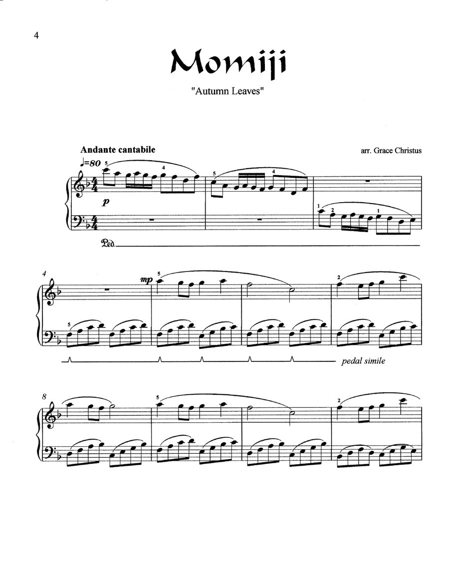 Three Japanese Folk Songs Piano Solo scores gallery preview page 5