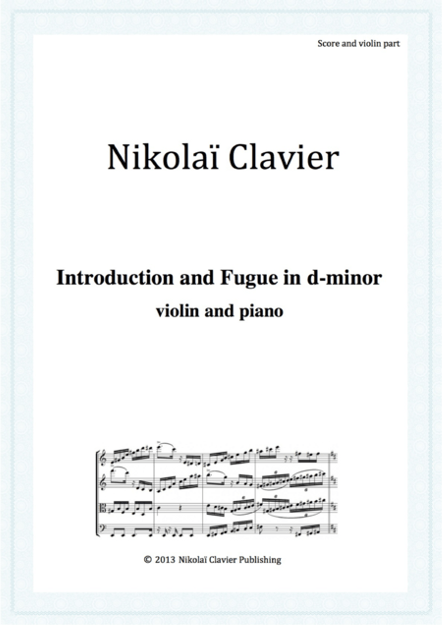 Introduction and Fugue in d-minor (violin and piano) Small Ensemble scores gallery preview page 1