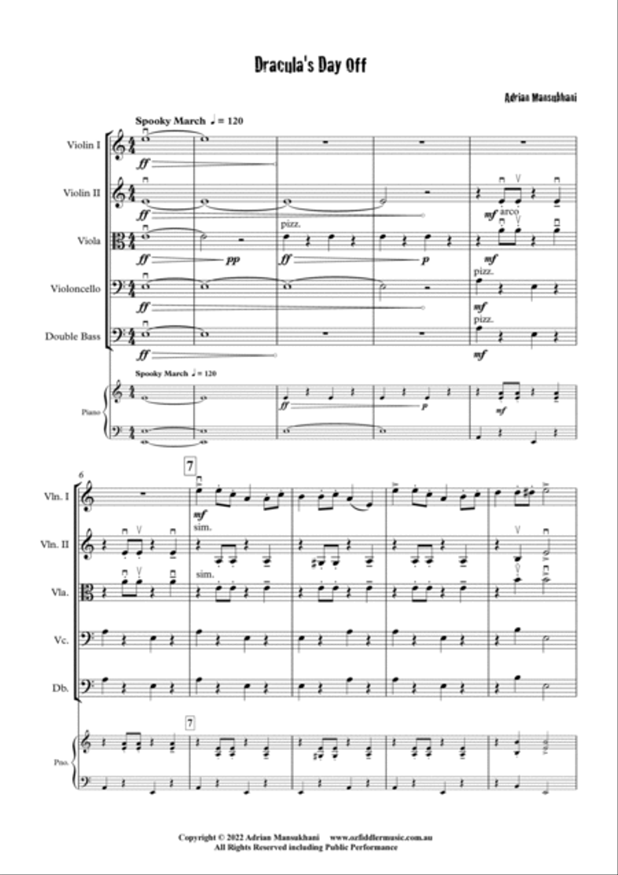 Dracula's Day Off String Orchestra scores gallery preview page 2
