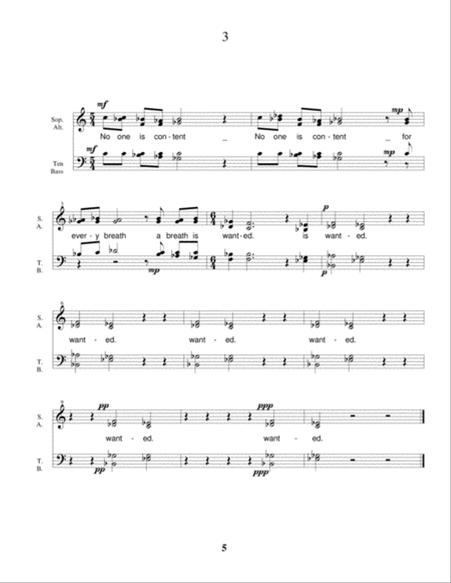 Eight Short Poems by Cid Corman for SATB choir and piano 4-Part scores gallery preview page 6