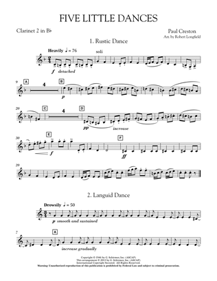 Book cover for Five Little Dances - Bb Clarinet 1
