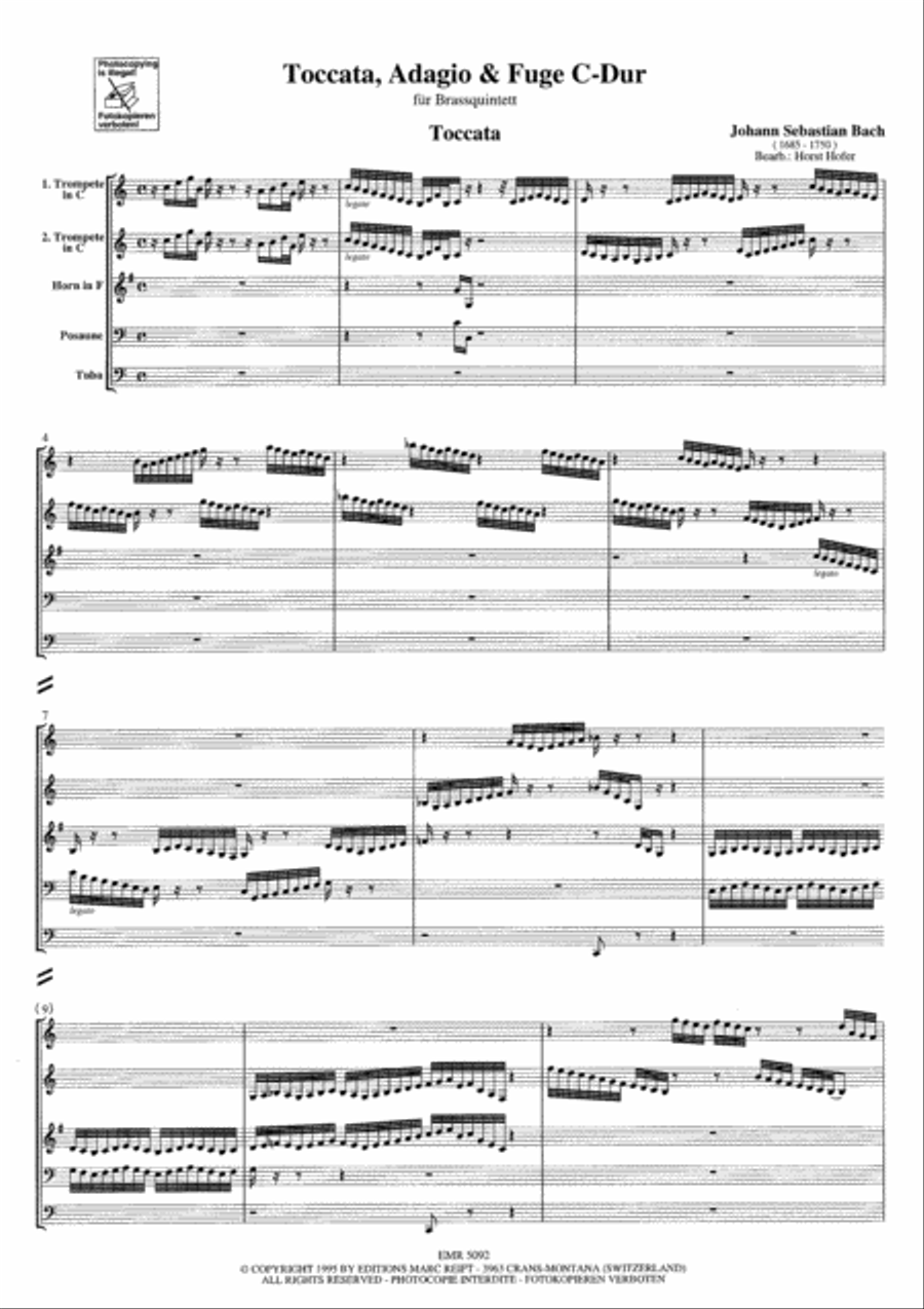 Toccata, Adagio & Fuge C-Dur