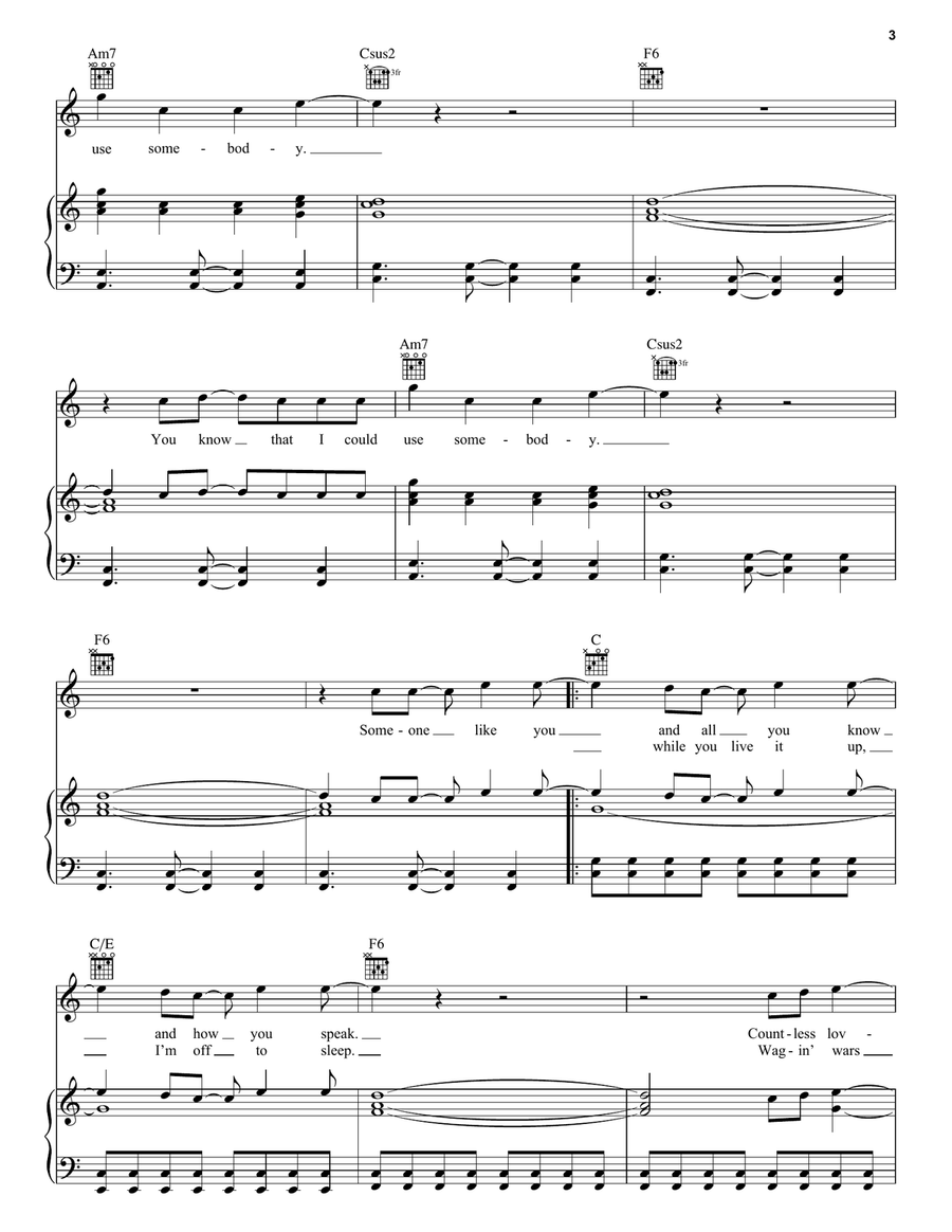 Use Somebody Acoustic Guitar scores gallery preview page 3