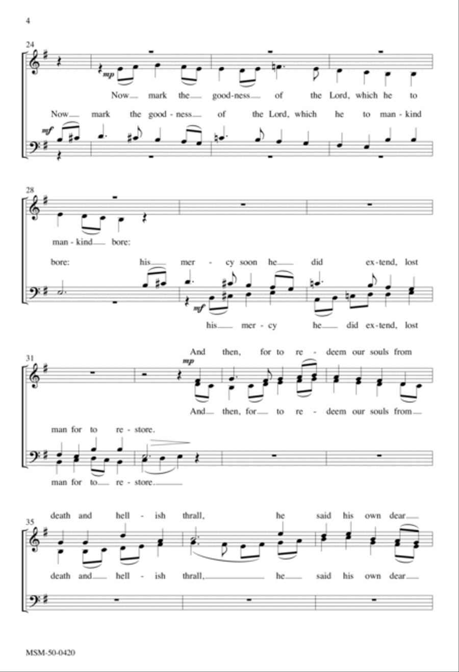 The Lord at First Did Adam Make 4-Part scores gallery preview page 2