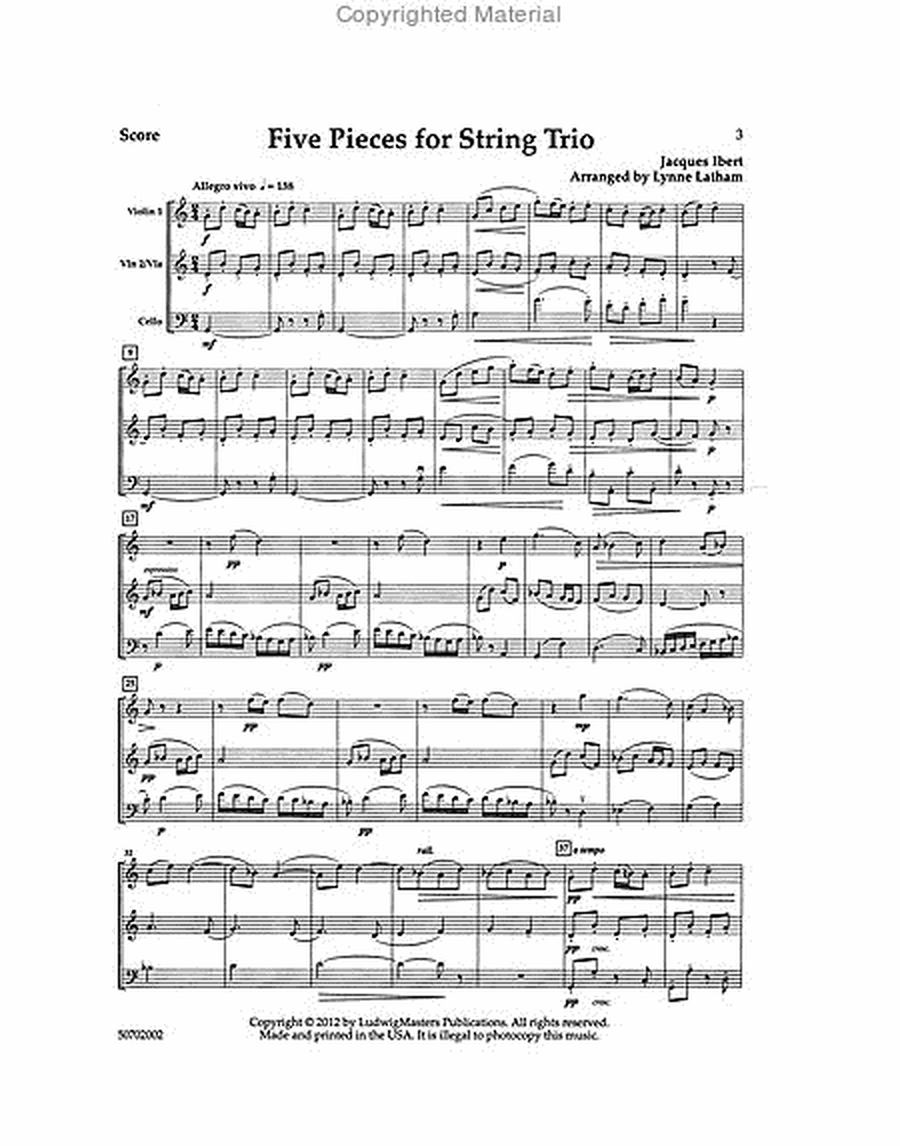 Five String Pieces for String Trio image number null