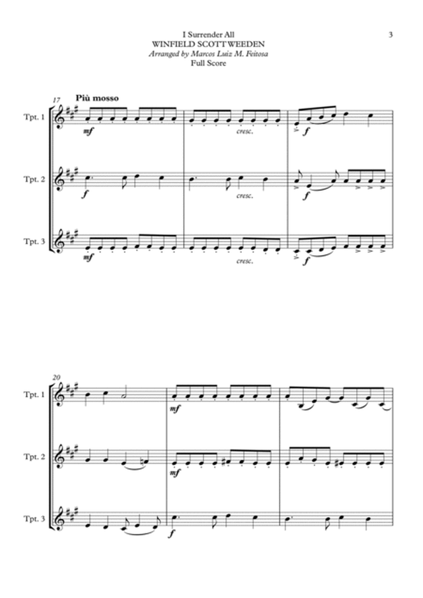 I Surrender All (Tudo Entregarei) - Trumpet Trio image number null