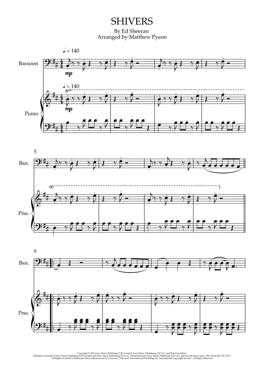 Shivers Bassoon scores gallery preview page 1