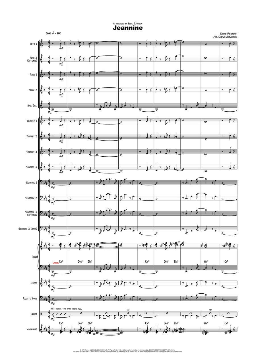 Jeannine Jazz Ensemble scores gallery preview page 1