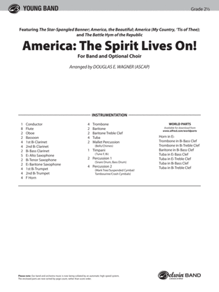 Book cover for America: The Spirit Lives On! (for Band and Optional Choir): Score