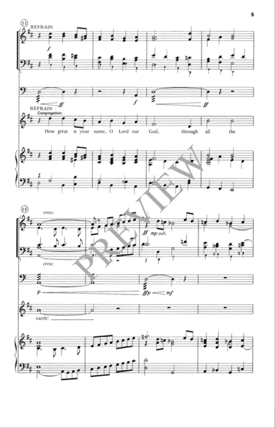 How Great Is Your Name 4-Part scores gallery preview page 6